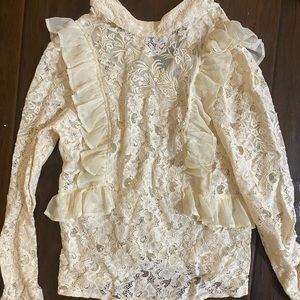 Top shop loose ruffled Lacey blouse